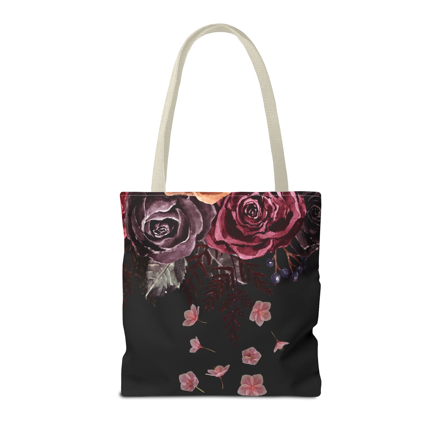 "From Shadows, New Blooms Emerge" Tote-Bag with gothic flower design