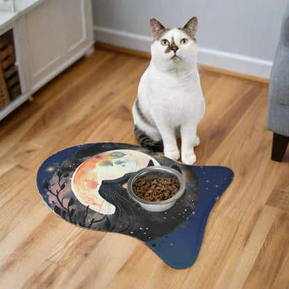 Cosmic Moon Cat -- Fish Shaped Anti-Slip Feeding Mat for Cats