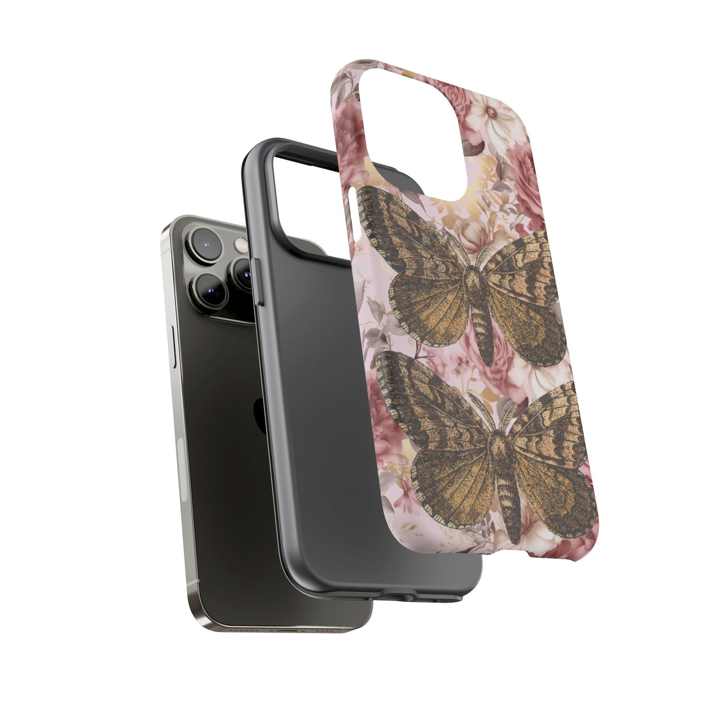 Vintage Butterfly Design Tough Phone Cases - iPhone, Samsung Galaxy, and Google Pixel