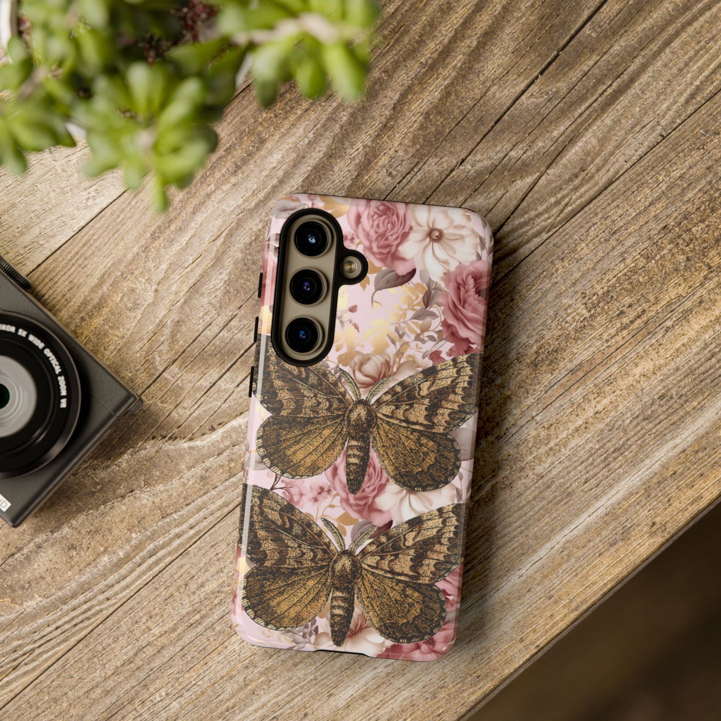 Vintage Butterfly Design Tough Phone Cases - iPhone, Samsung Galaxy, and Google Pixel