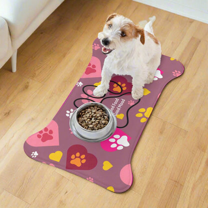 Good Food, Good Mood - Vibrant Bold Colors Pet Anti-Slip Feeding Mat