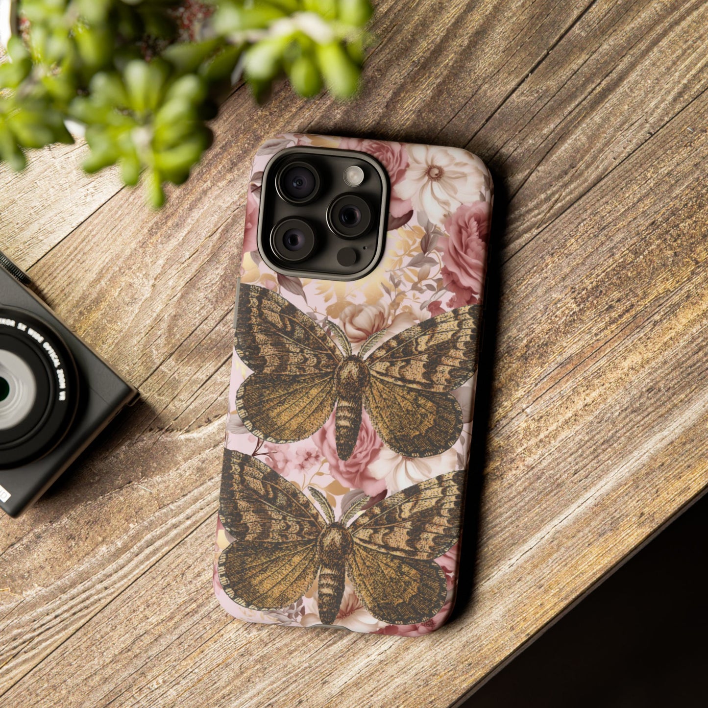 Vintage Butterfly Design Tough Phone Cases - iPhone, Samsung Galaxy, and Google Pixel