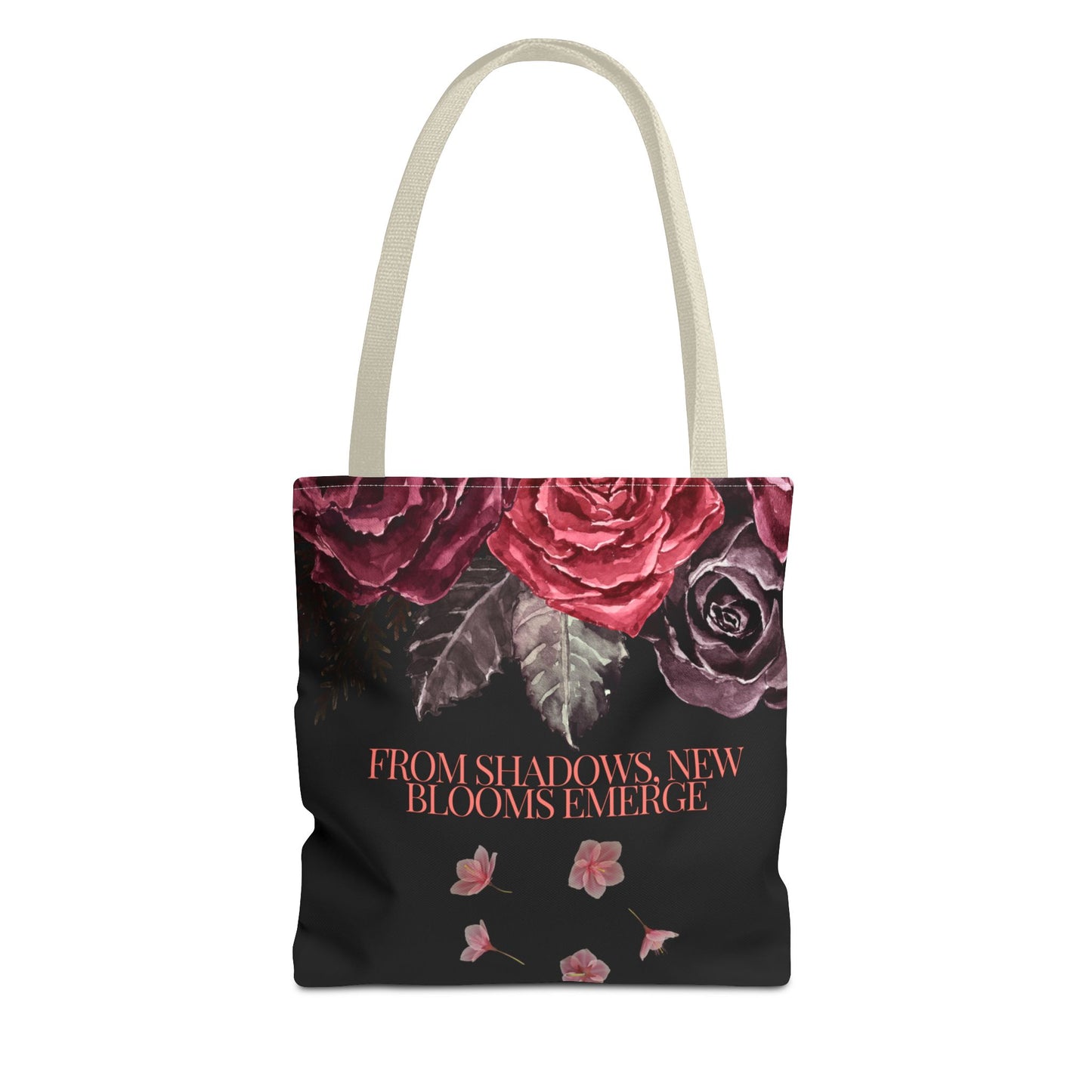 "From Shadows, New Blooms Emerge" Tote-Bag with gothic flower design