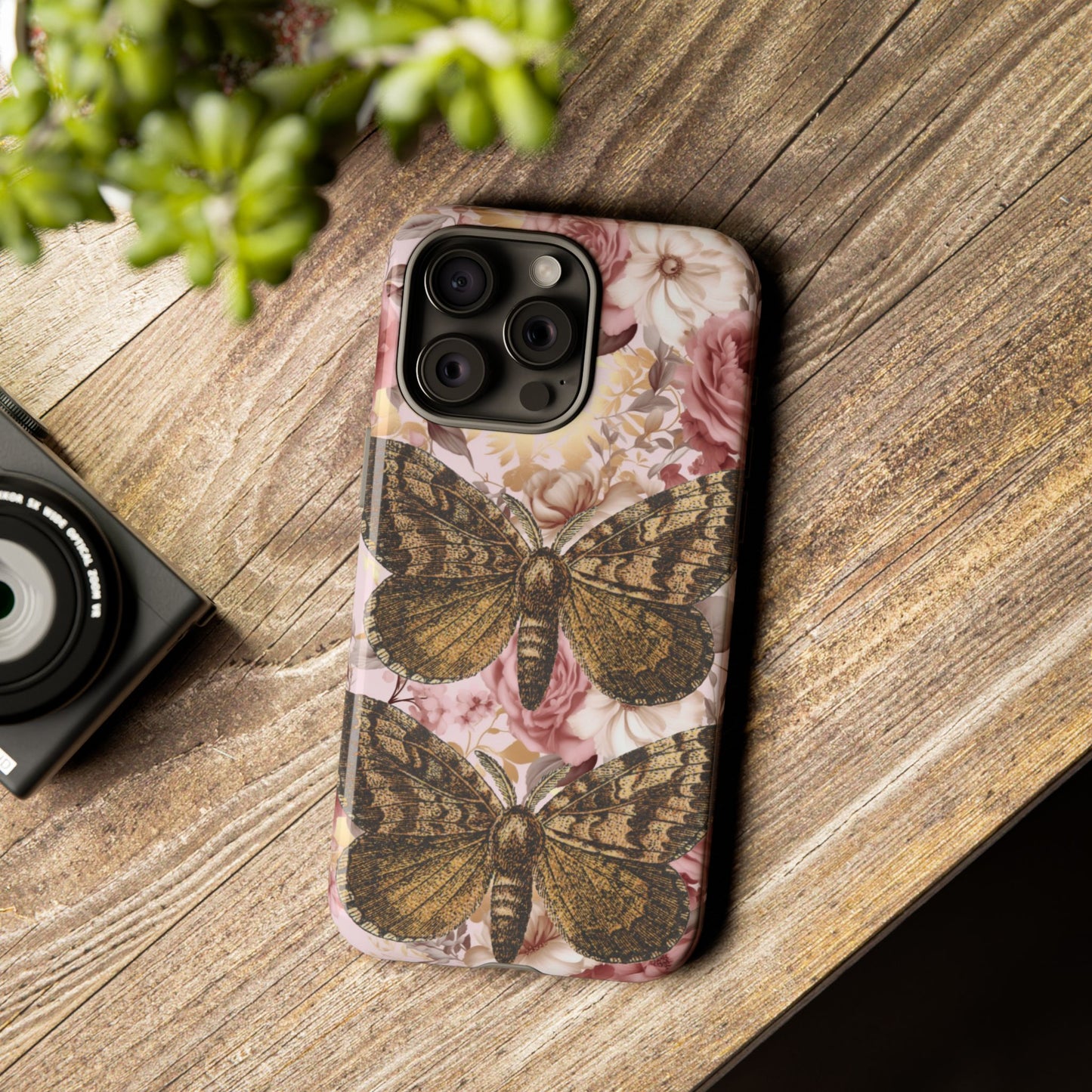 Vintage Butterfly Design Tough Phone Cases - iPhone, Samsung Galaxy, and Google Pixel