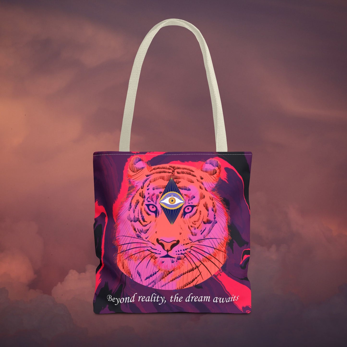 Third Eye Cosmic Tiger Tote Bag – Stylish & Unique