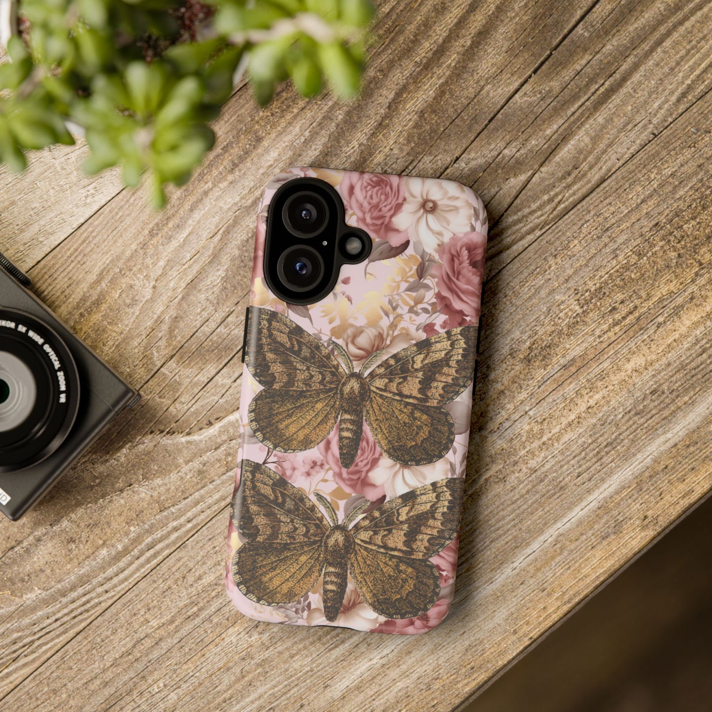 Vintage Butterfly Design Tough Phone Cases - iPhone, Samsung Galaxy, and Google Pixel