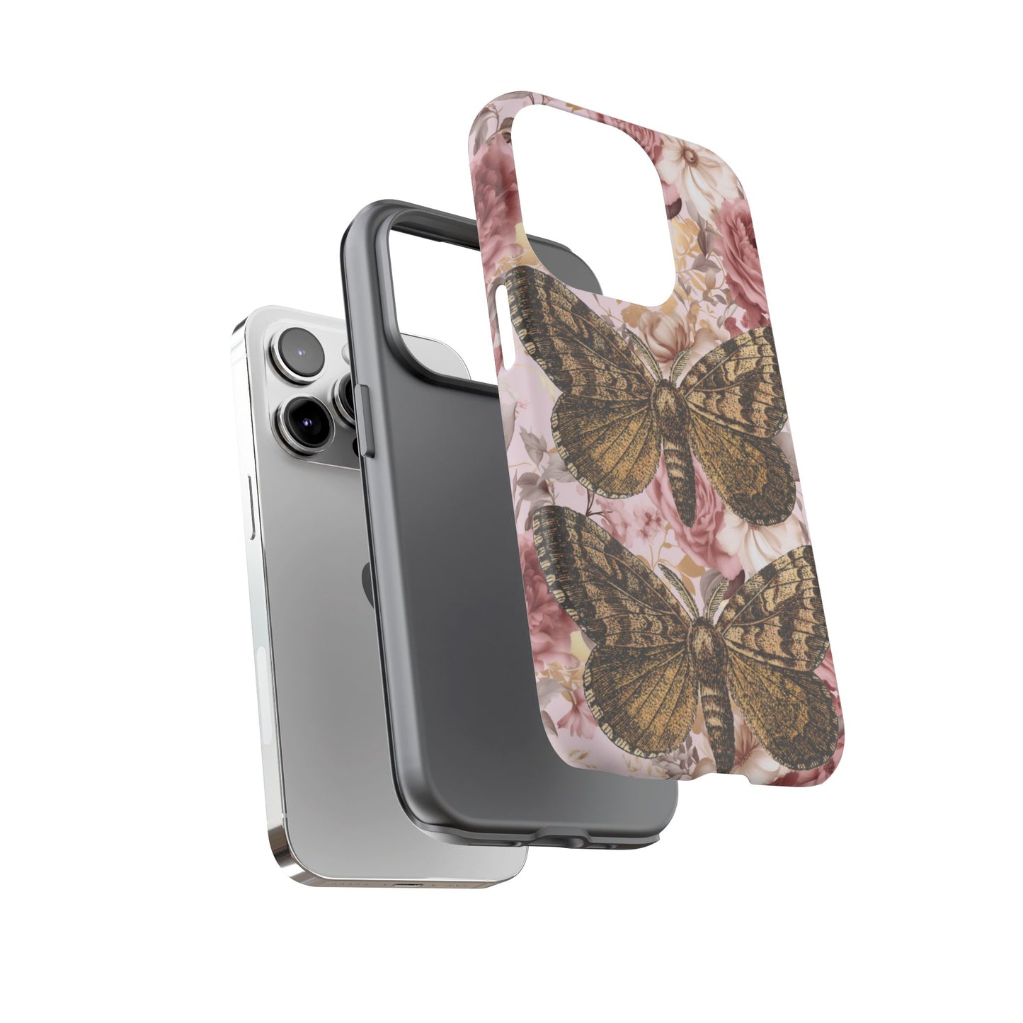 Vintage Butterfly Design Tough Phone Cases - iPhone, Samsung Galaxy, and Google Pixel