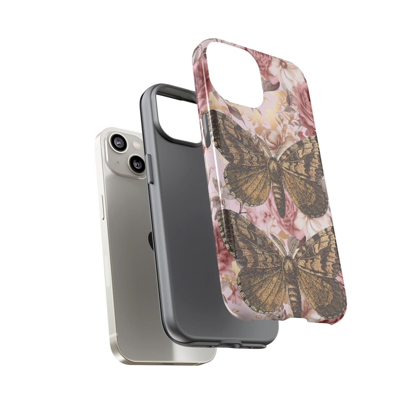 Vintage Butterfly Design Tough Phone Cases - iPhone, Samsung Galaxy, and Google Pixel