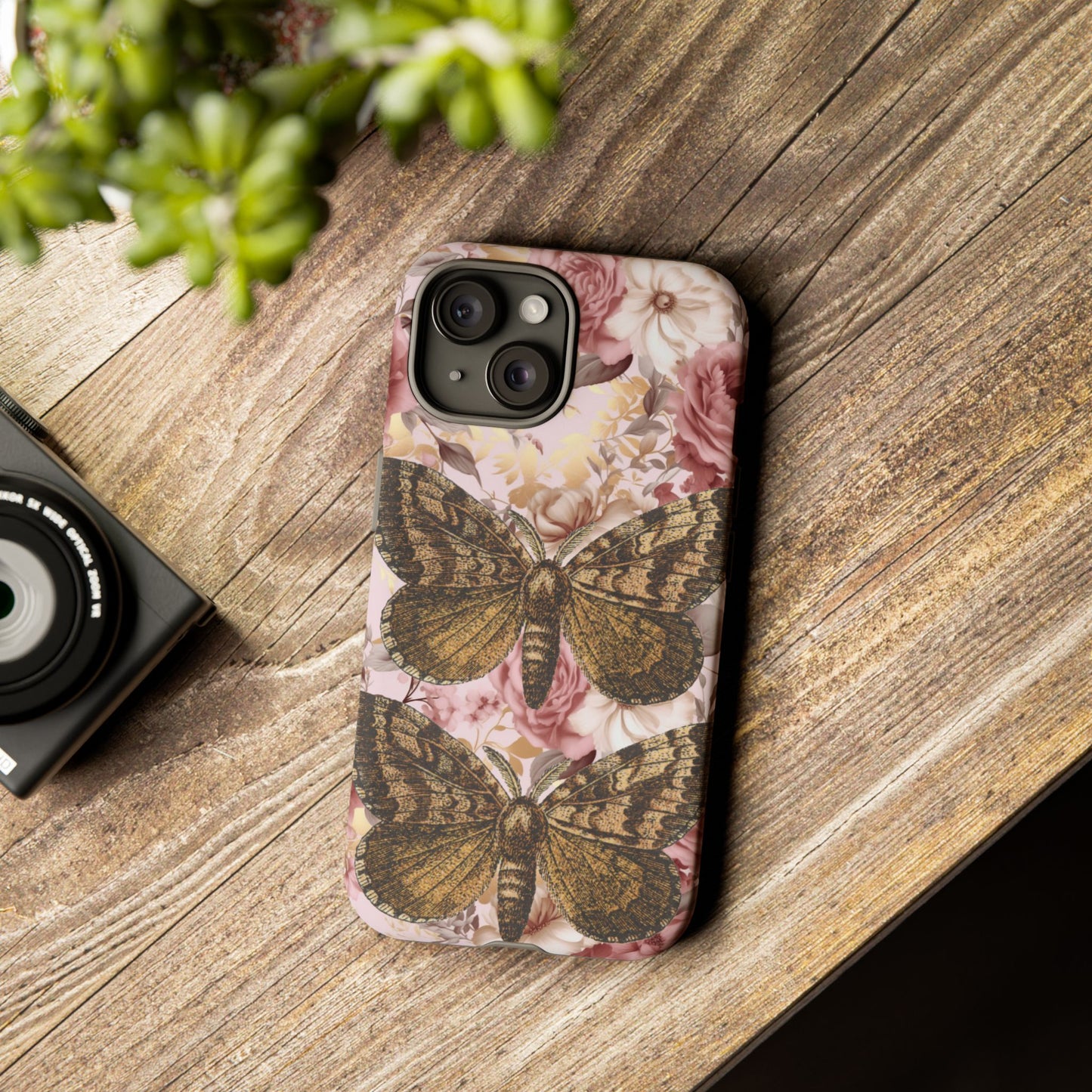 Vintage Butterfly Design Tough Phone Cases - iPhone, Samsung Galaxy, and Google Pixel