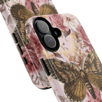 Vintage Butterfly Design Tough Phone Cases - iPhone, Samsung Galaxy, and Google Pixel