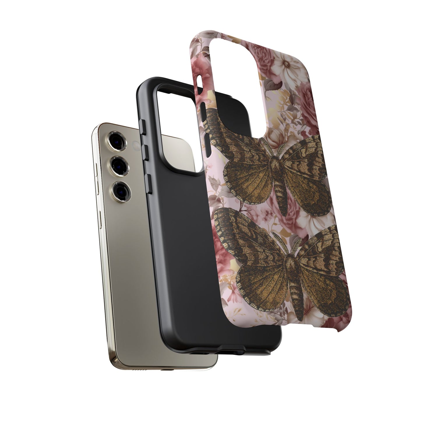 Vintage Butterfly Design Tough Phone Cases - iPhone, Samsung Galaxy, and Google Pixel