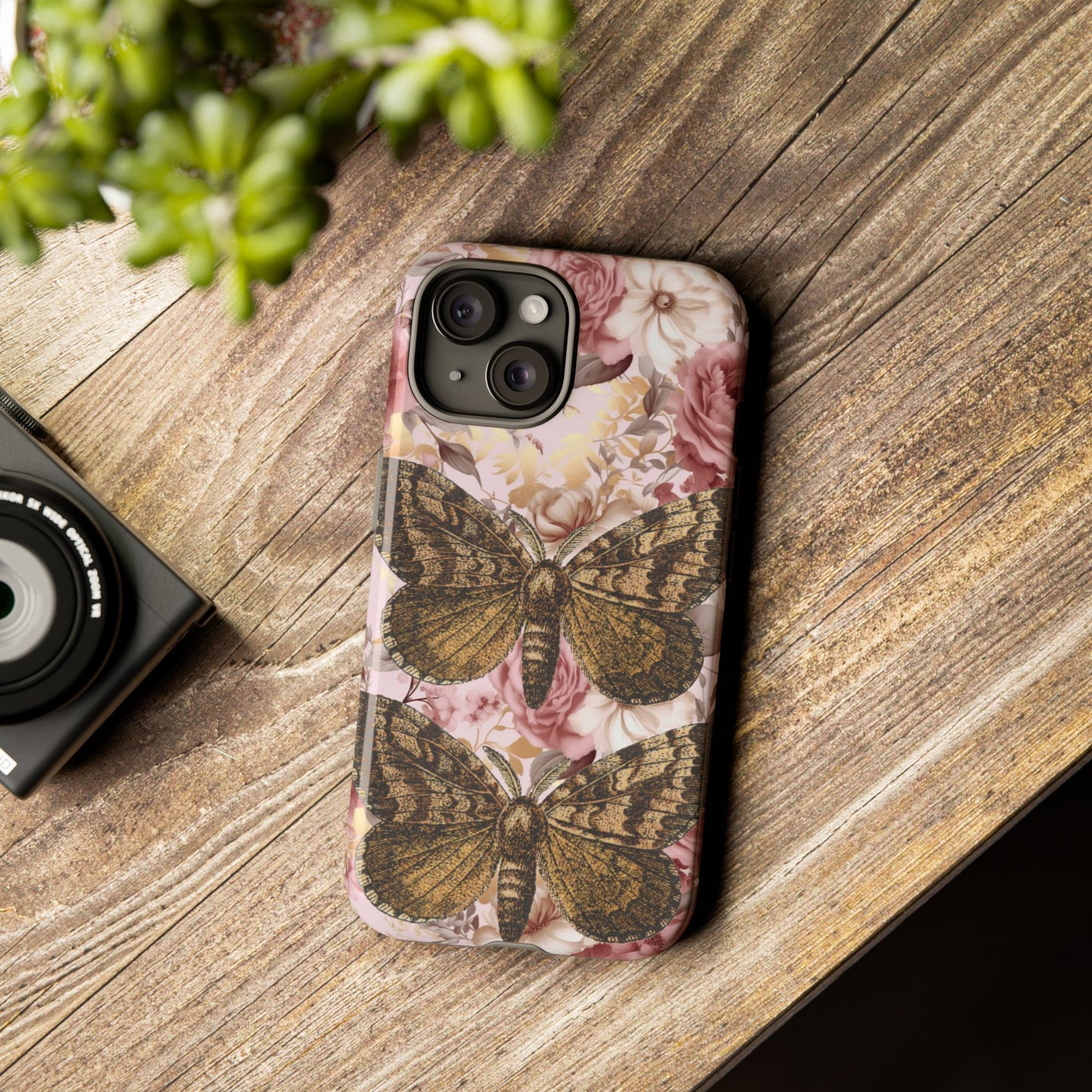 Vintage Butterfly Design Tough Phone Cases - iPhone, Samsung Galaxy, and Google Pixel