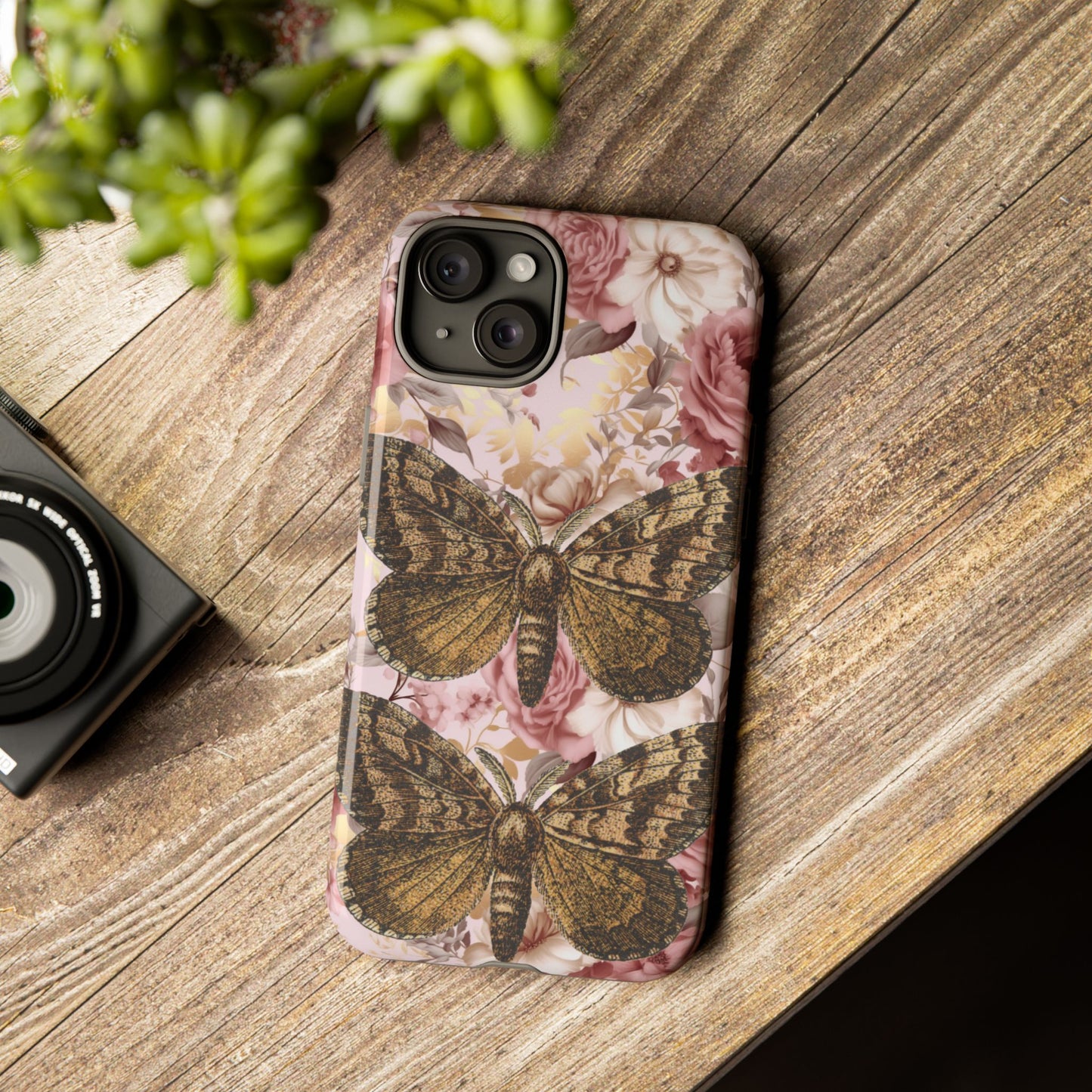 Vintage Butterfly Design Tough Phone Cases - iPhone, Samsung Galaxy, and Google Pixel