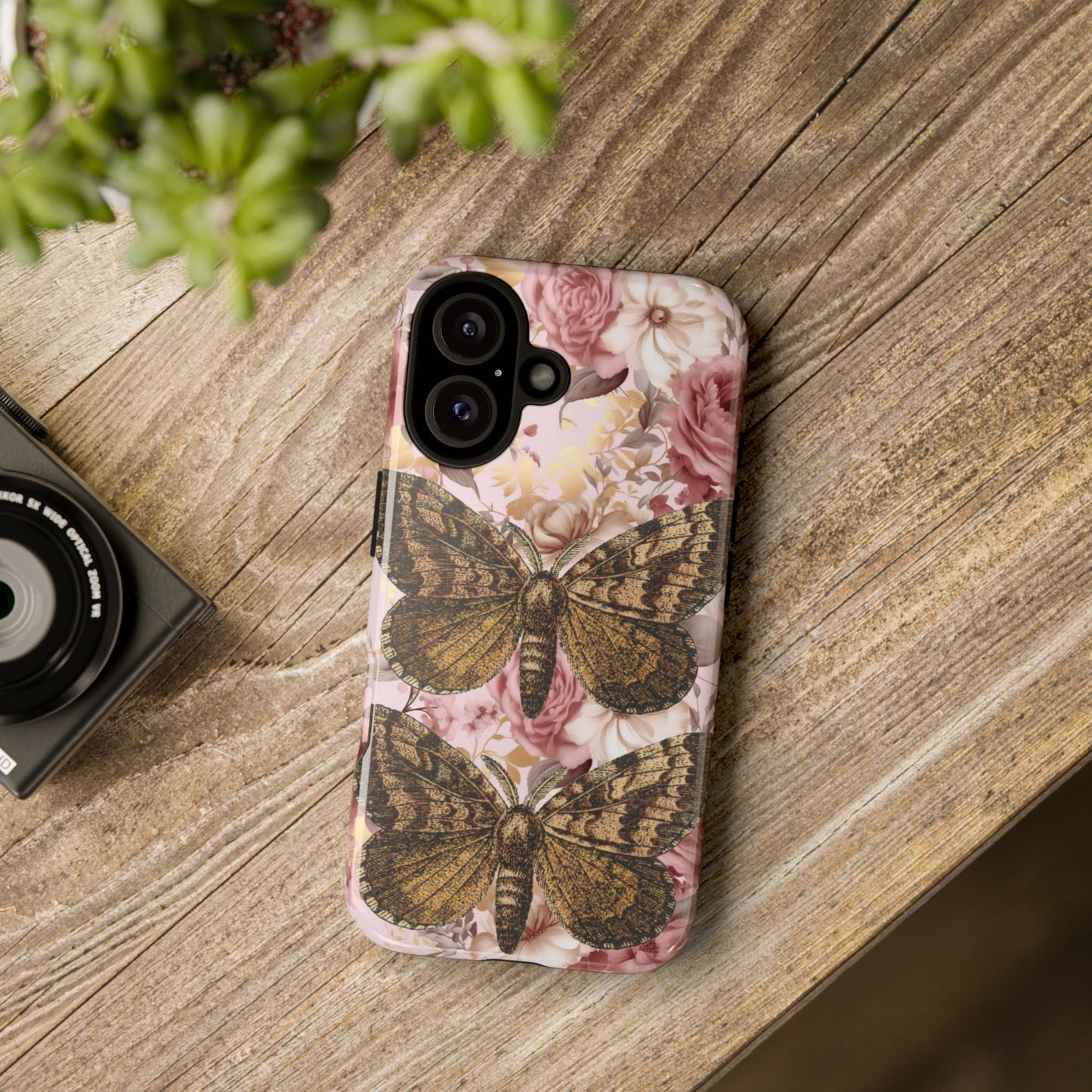 Vintage Butterfly Design Tough Phone Cases - iPhone, Samsung Galaxy, and Google Pixel