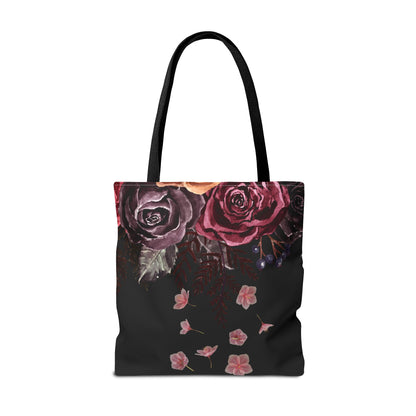 "From Shadows, New Blooms Emerge" Tote-Bag with gothic flower design