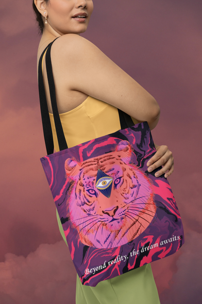 Third Eye Cosmic Tiger Tote Bag – Stylish & Unique