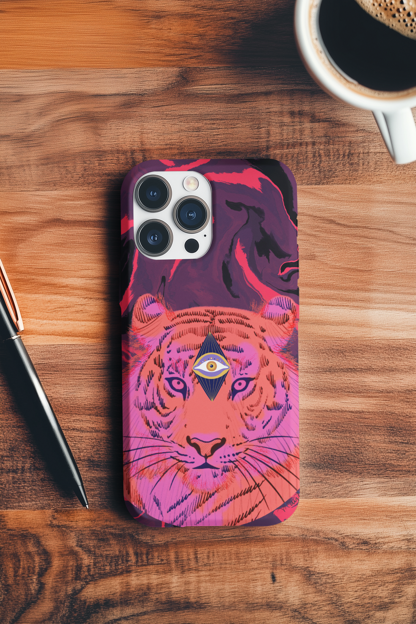 Third-Eye Cosmic Tiger iPhone Tough Case Design